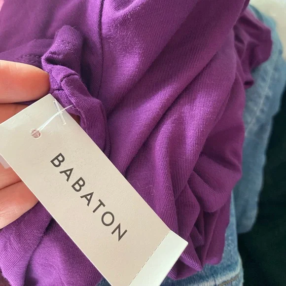 NWT• BABATON Isamu T-Shirt Purple Acai Rayon Spandex Soft Tee NWT Size S - Picture 7 of 10